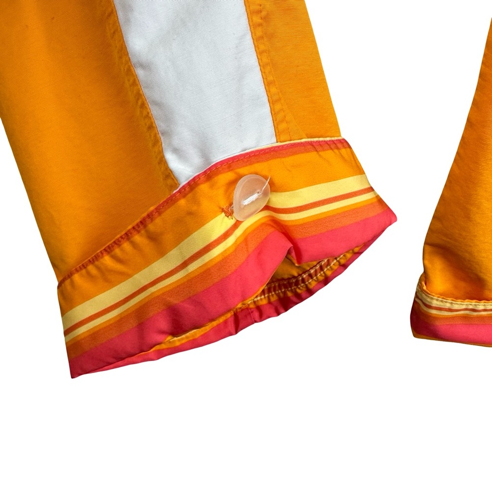 Nike Orange Striped Athletic Bright Trim Drawstring Waist Capri Pants M - Picture 5 of 13